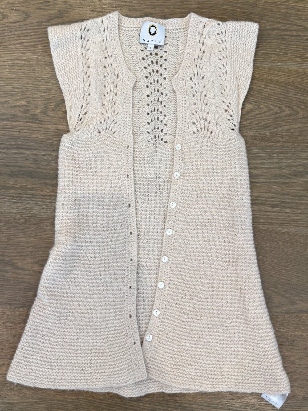 Mayle Merino Crochet Sweater Vest - Size Small